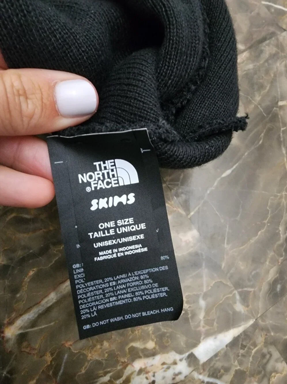 SKIMS THE NORTH FACE Beanie Onyx ONE SIZE FITS ALL